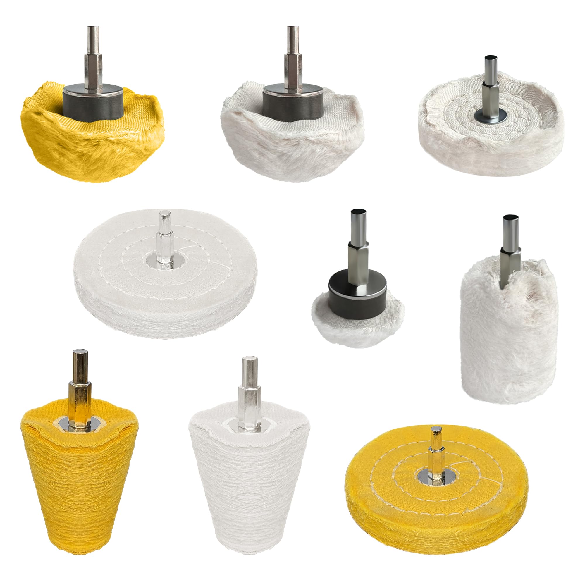 Buffing Wheels Kit - 9pcs for Drill Polishing -8 Buffing Wheels Kit - 9pcs for Drill Polishing -8