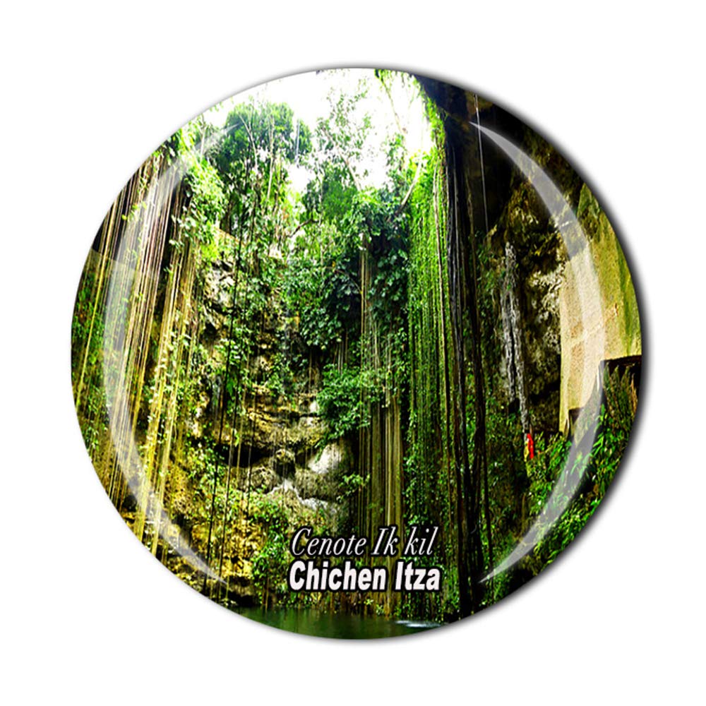 Cenote Ik kil Chichen Itza Mexico Fridge Magnet Souvenir Gift Crystal Refrigerator Magnetic Sticker Collection