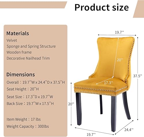 Vista 129 de Juego de 2 sillas de comedor modernas, sillas de comedor tapizadas acolchadas con patas de madera maciza, silla de cocina de tela de lino beige, 01