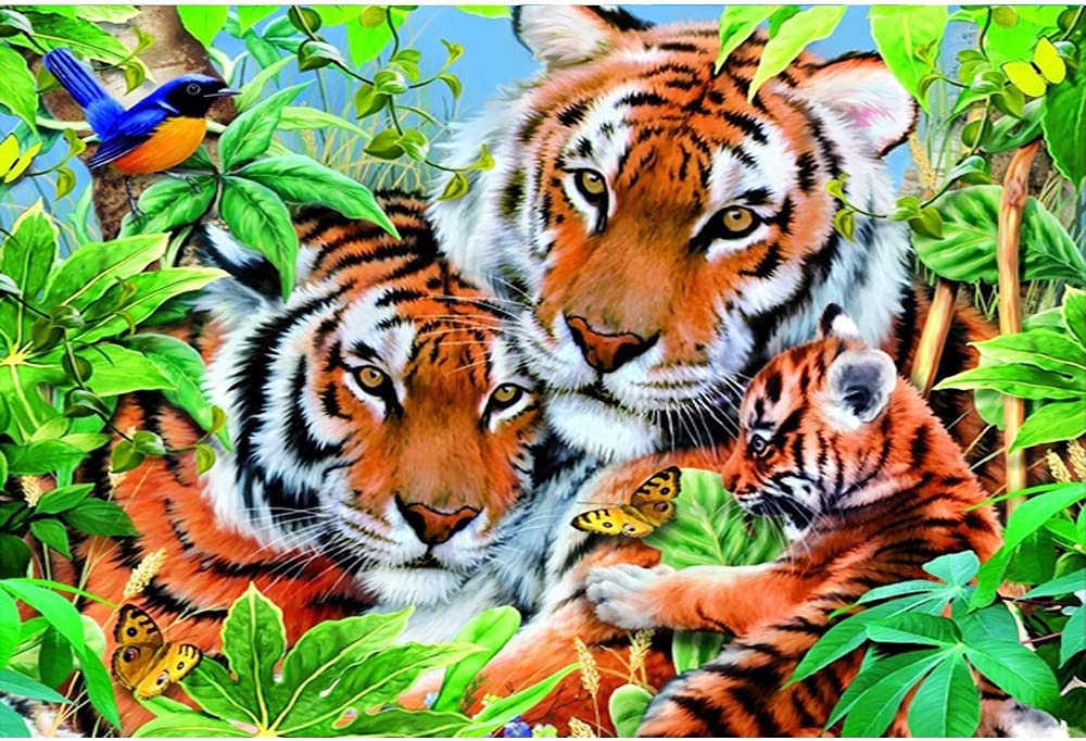 Peinture diamant tigre broderie point de croix strass cristal loisir créatif adulte