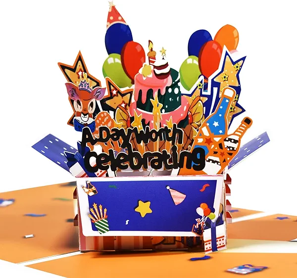 DLYMXGC Celebration Gift Set Pop Up Greeting Cards with Blank Note & Envelope, ideal celebration gift for Friendship, Love, Anniversary, Special Moments, Inspirational, Birthday, Holiday, Party