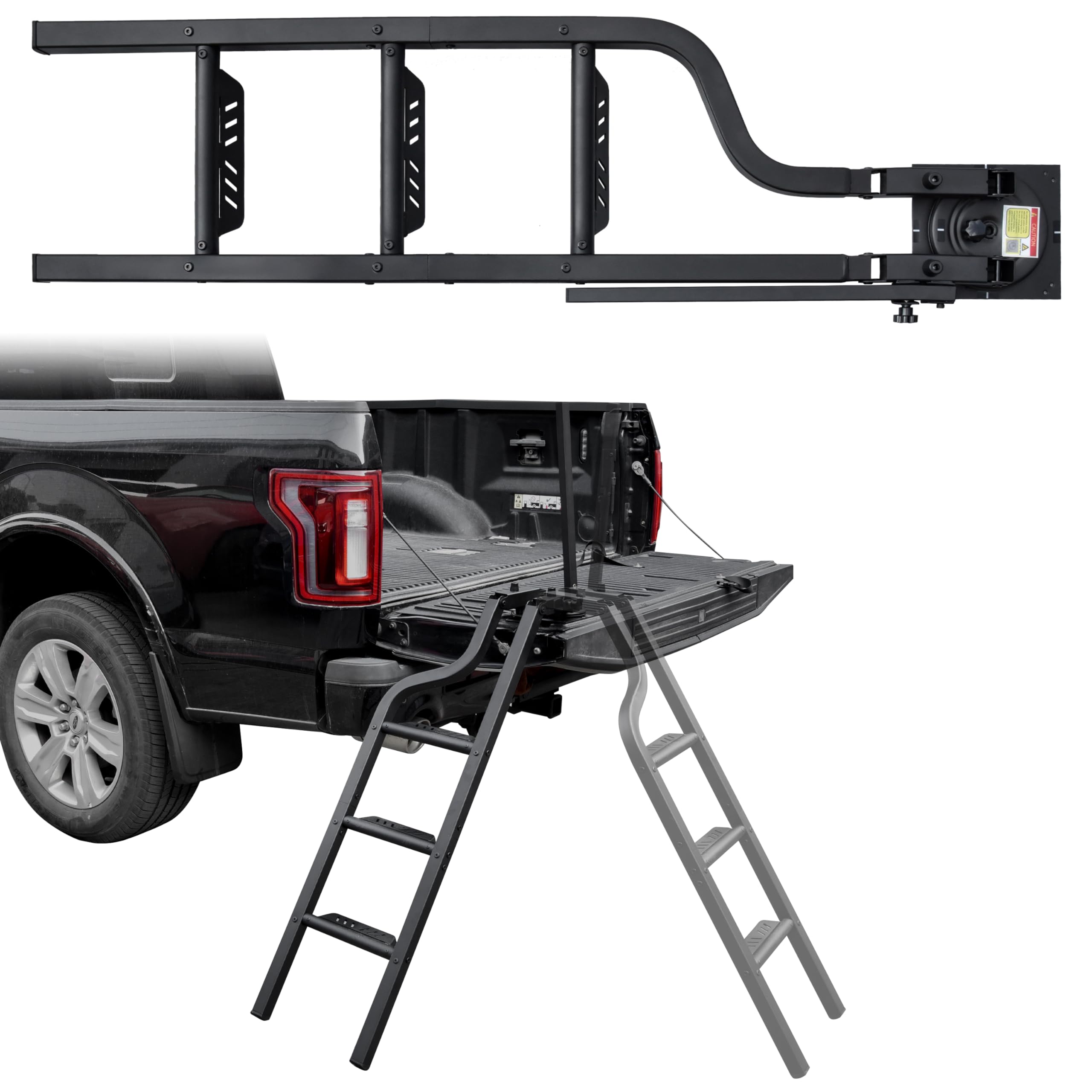 42" Rotatable Universal Pickup Truck Tailgate Ladder with Handle