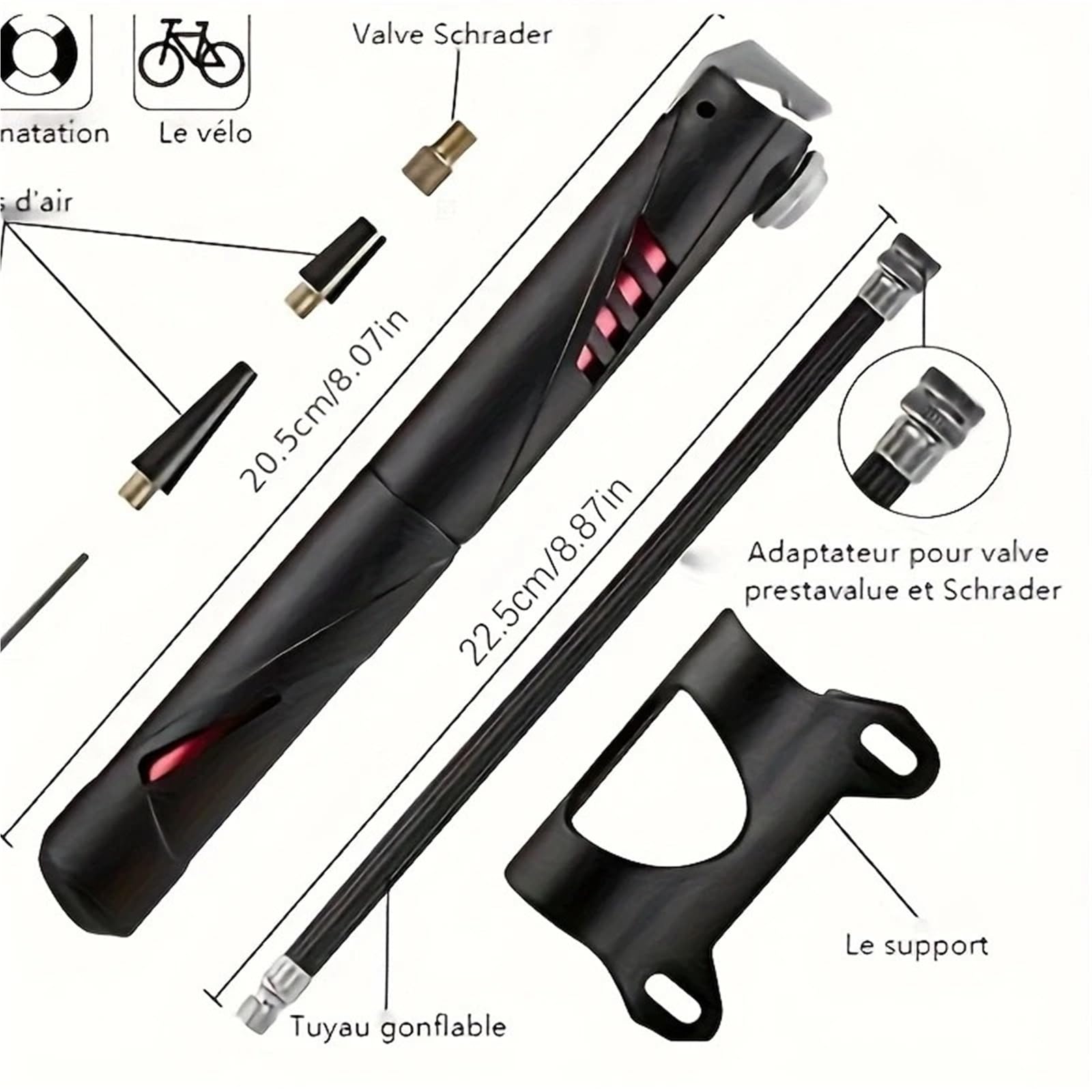 Kit Di Strumenti For La Riparazione Di Pneumatici For Bici Con Pompa Ad Aria, Set Di Strumenti Combinati For La Riparazione Di Pneumatici Senza Colla For La Manutenzione Del Ciclismo