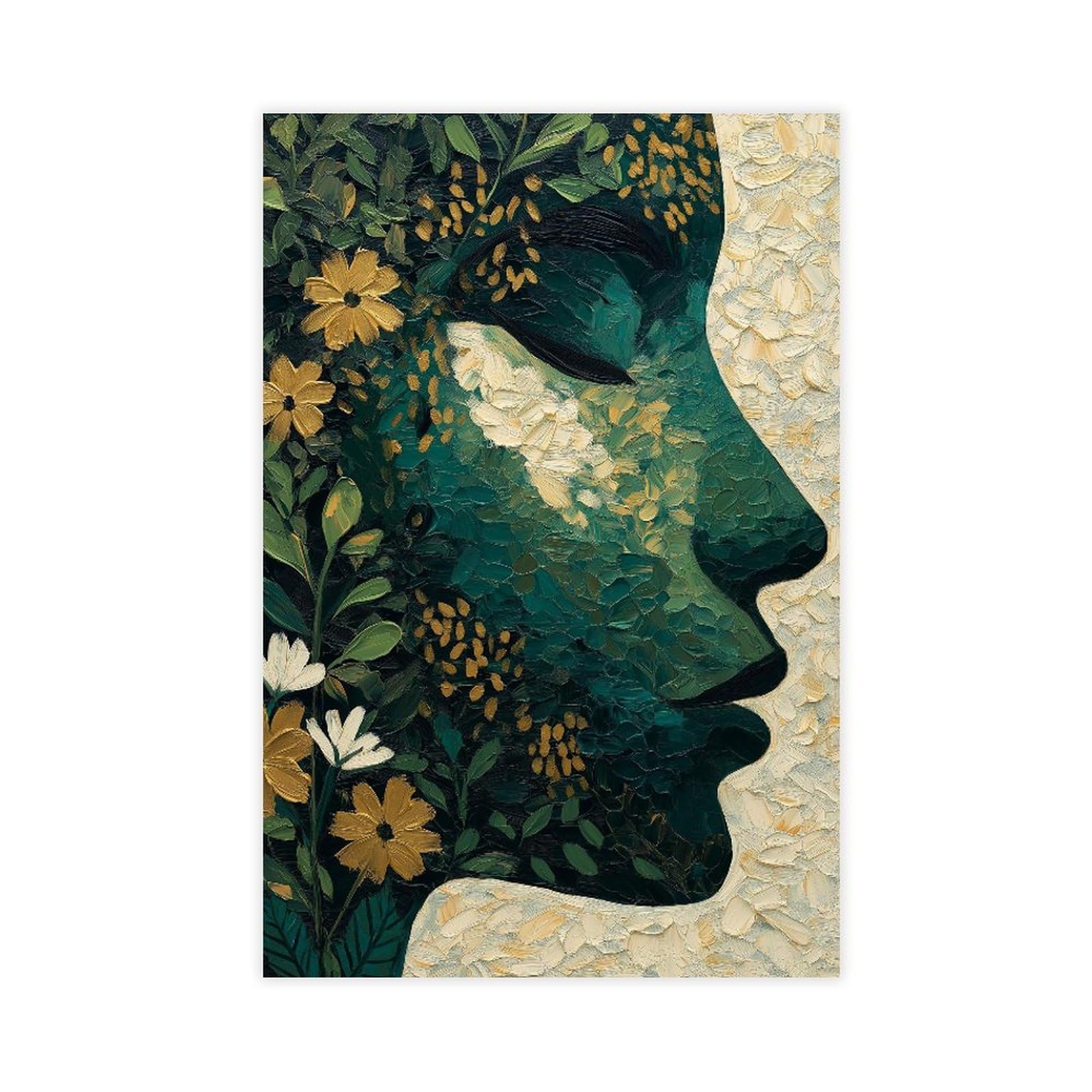 YWTJAX Teal Gold Woman Poster Canvas Poster for Dorm Room Decor Gift