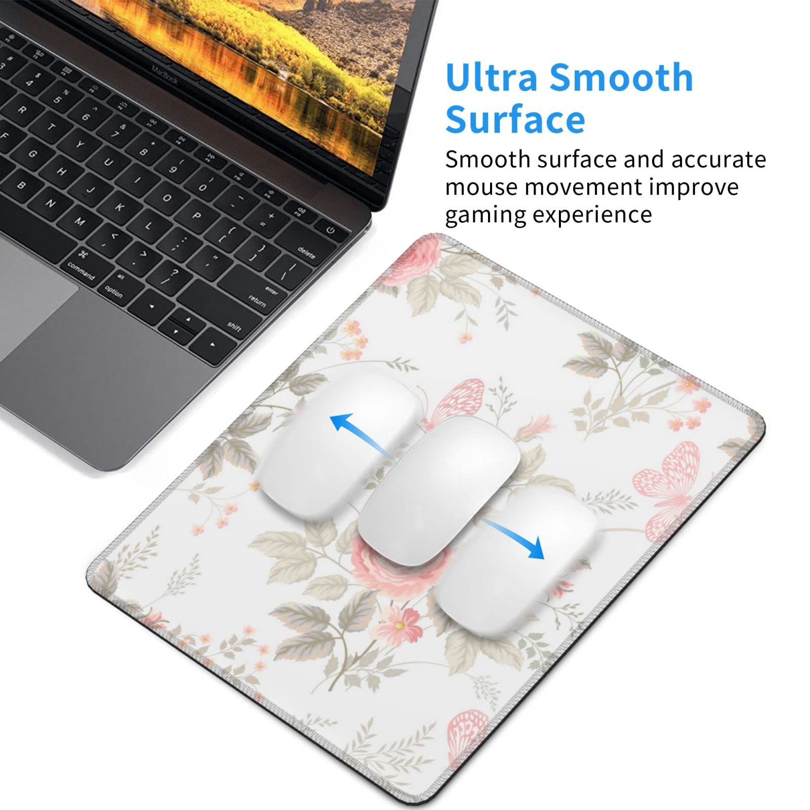 PBJUBM Gaming Tappetino Mouse Sottomano Superficie Liscio Base in Gomma Antiscivolo Mouse Mat Tappetino per Mouse in Soft Cloth XXL 700x300mm Mousepad Gaming alberi viola