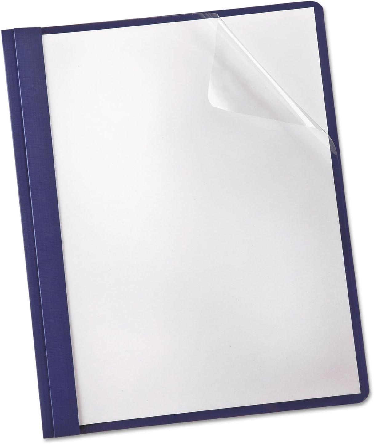Oxford Clear Front Report Cover, 3 Prong, 1/2 inch Capacity, Navy, Letter Size, 25 per Box (53343EE)