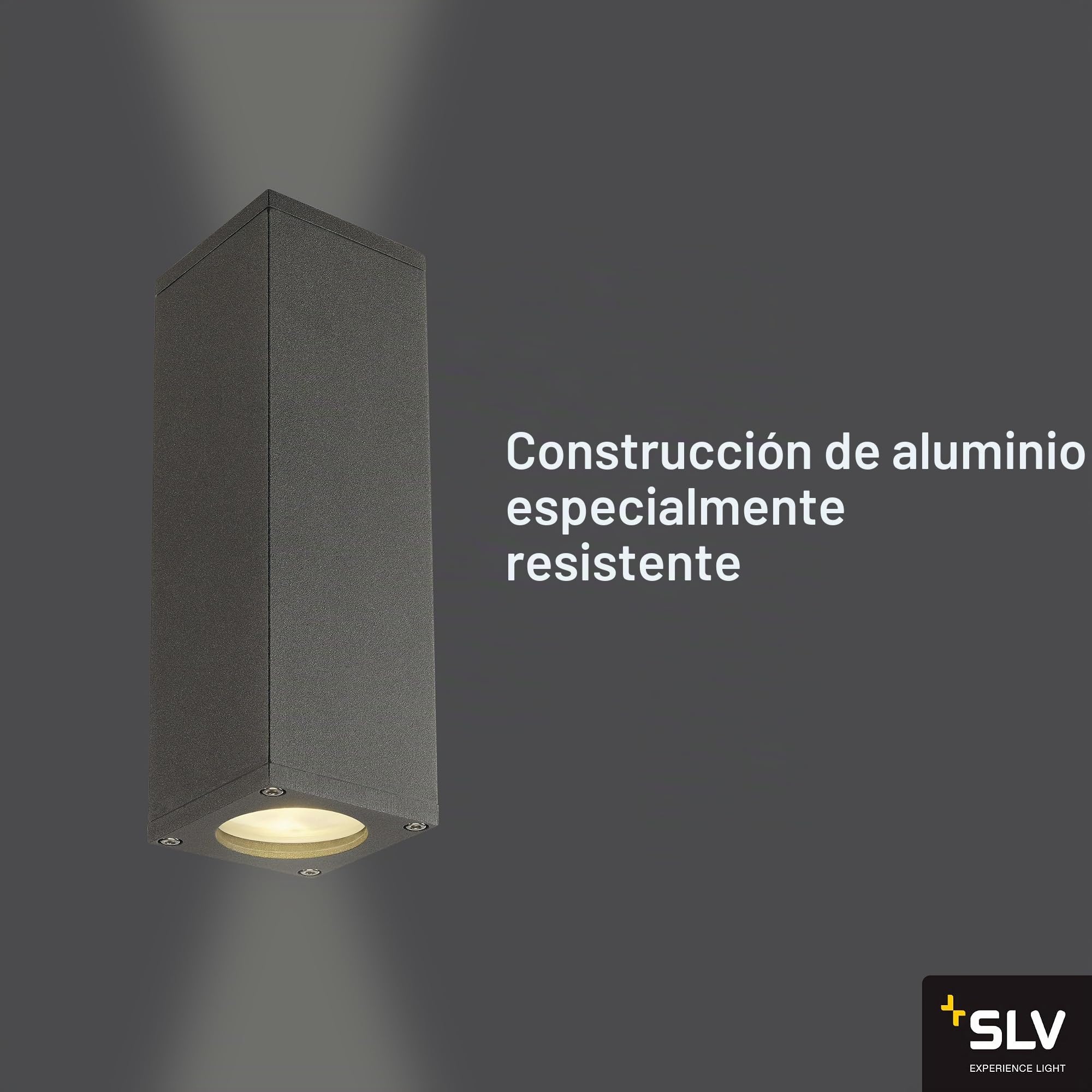 SLV luminaria empotrable de pared THEO UP/DOWN/Iluminación de interior de pared, luminaria de superficie, luminaria de superficie de pared, proyector de techo / GU10 50 W antracita