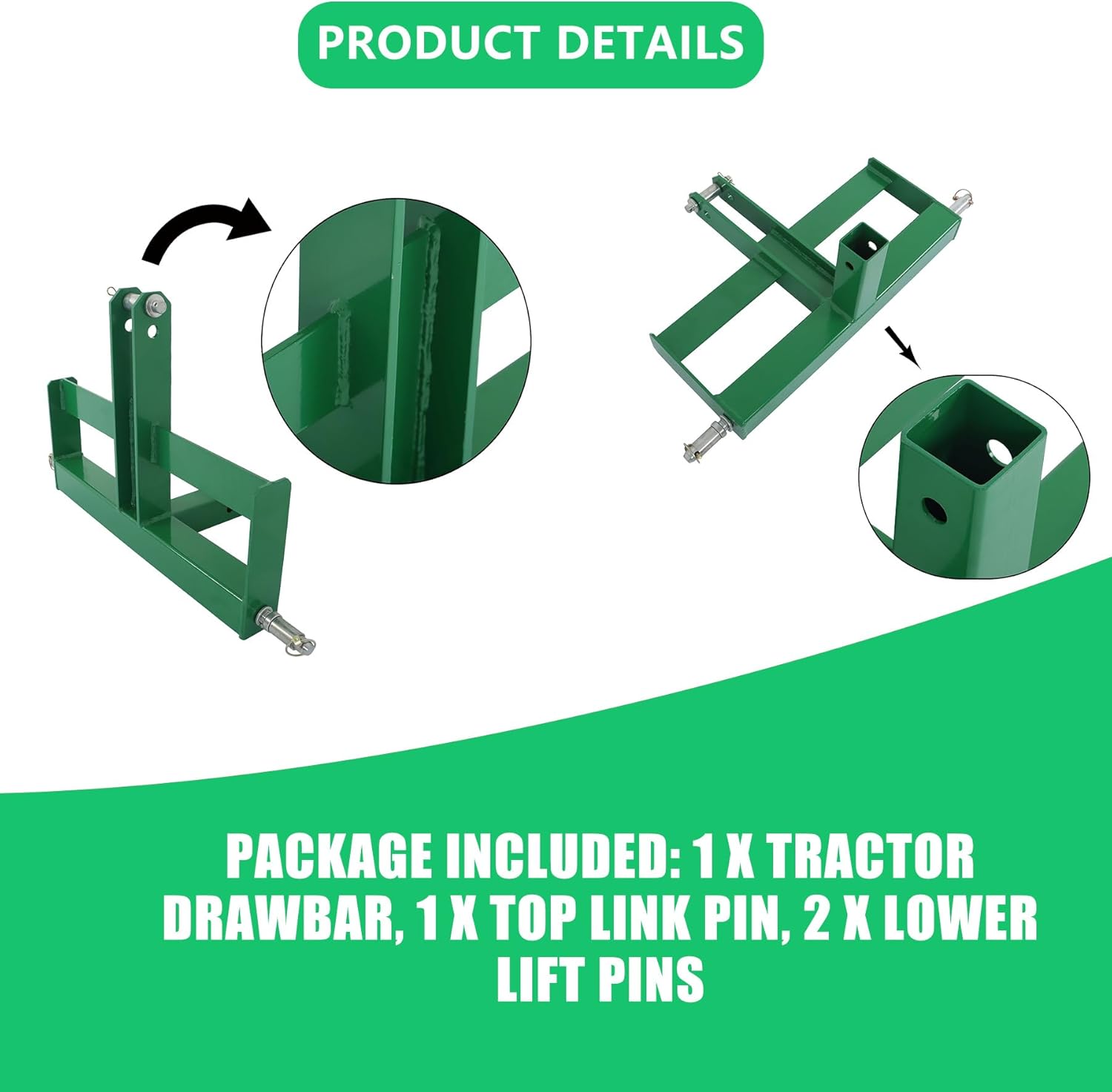 ALL-CARB 3 Point 2 Receiver Hitch Drawbar Weight Brackets Replacement for Tractor