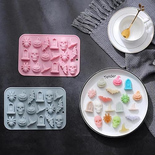 Miniatura 7 de Juego de 2 moldes de silicona para chocolate de Pascua  36 cavidades de conejo, huevo, cabeza de conejo, formas de cesta, moldes antiadherentes de