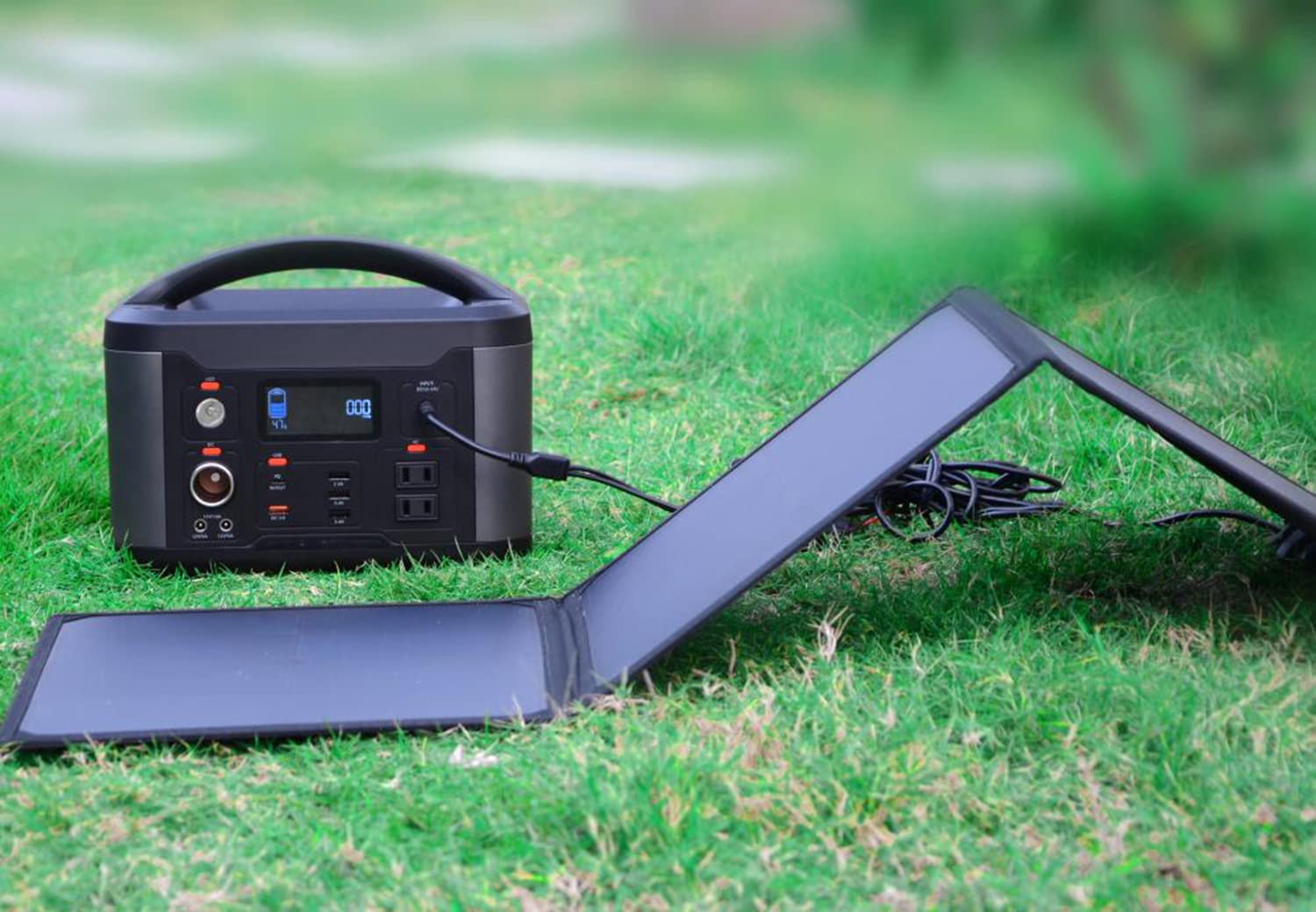 Generatore Esterno Centrale Elettrica Portatile 1100Wh Generatore Solare Onda Sinusoidale Pura Alimentatore di Emergenza con CA/CC/USB e PD per Viaggi in Campeggio all'Aperto