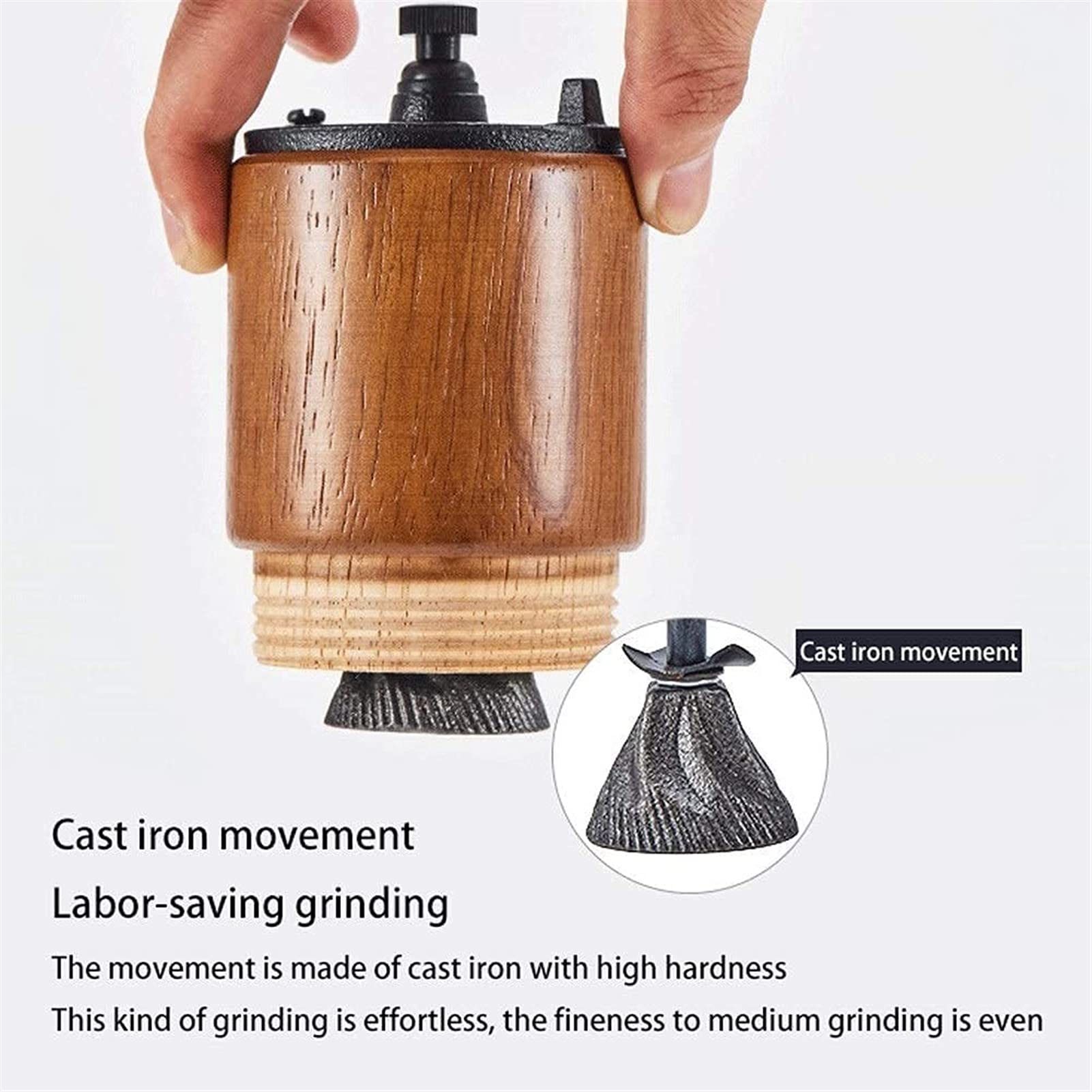 Macinacaffè Manuale Macinacaffè Manuale in Legno con Macina Ceramica Regolabile Dimensioni Compatte con Pennello Perfetto per L'home Office E I Viaggi