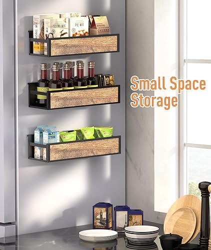 Miniatura 7 de Organizador de especias para pared, organizador colgante adhesivo, estante de almacenamiento de espacio estrecho, cero instalación para refrigerador