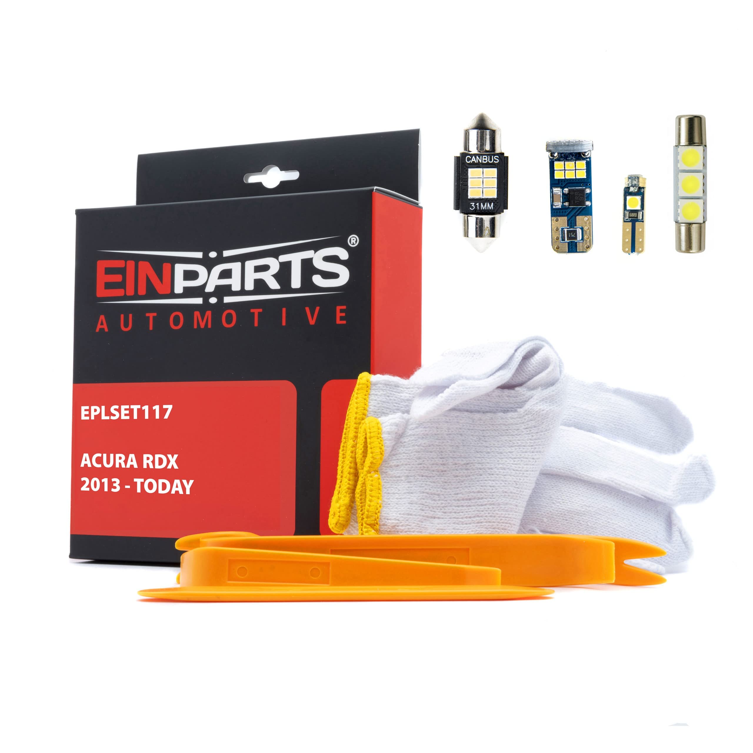 EinParts Juego de Bombillas LED para Coche, Sin errores Can-Bus, para interior de coche especifico para Acura RDX 2013-2015, 10 piezas