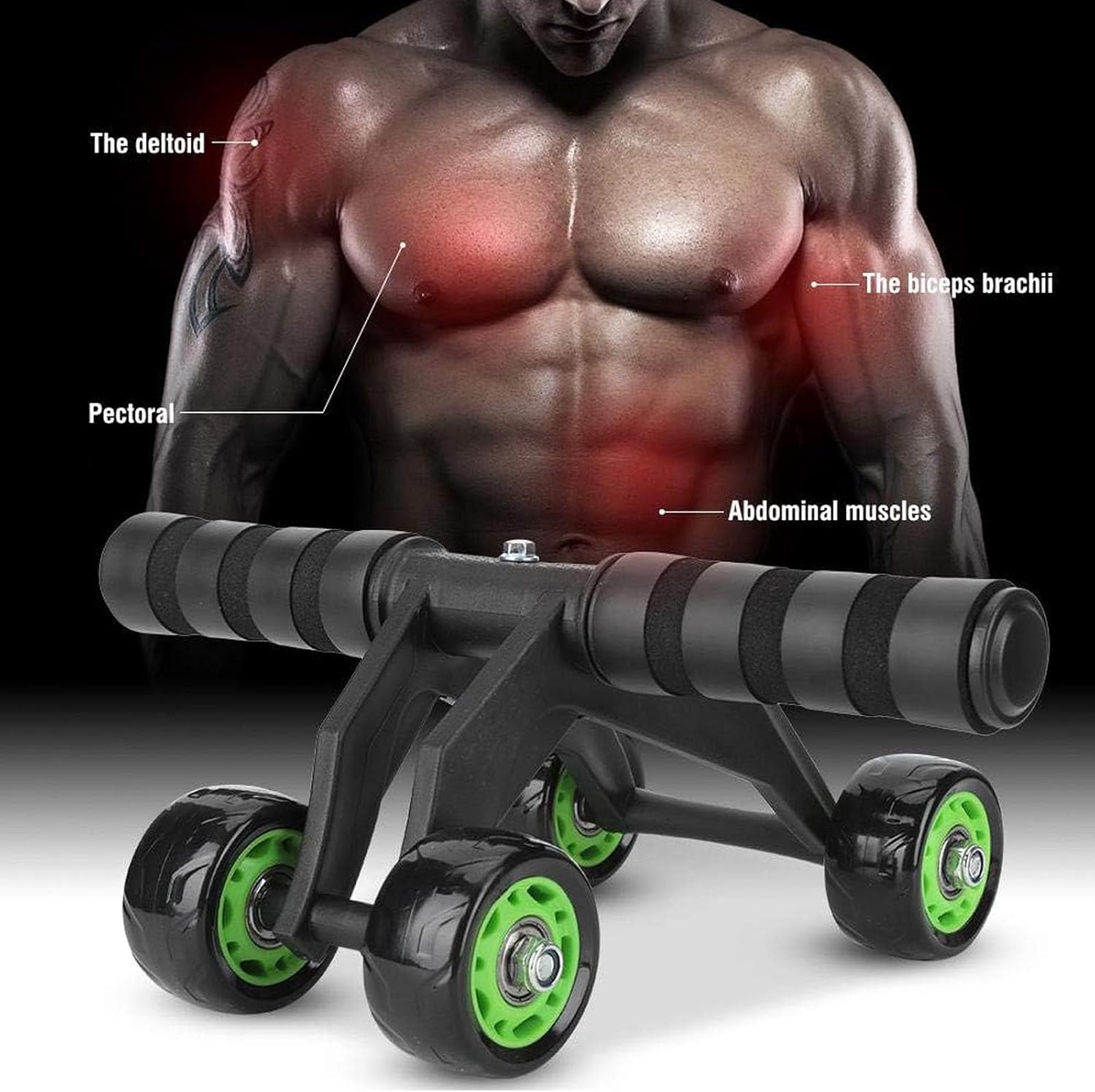 Ab Roller, for Abs Workout 4 Wheel AB Wheel Roller Workout System Home Gym Workout Exercise Equipment Abdomen Muscle Training for Men/Women