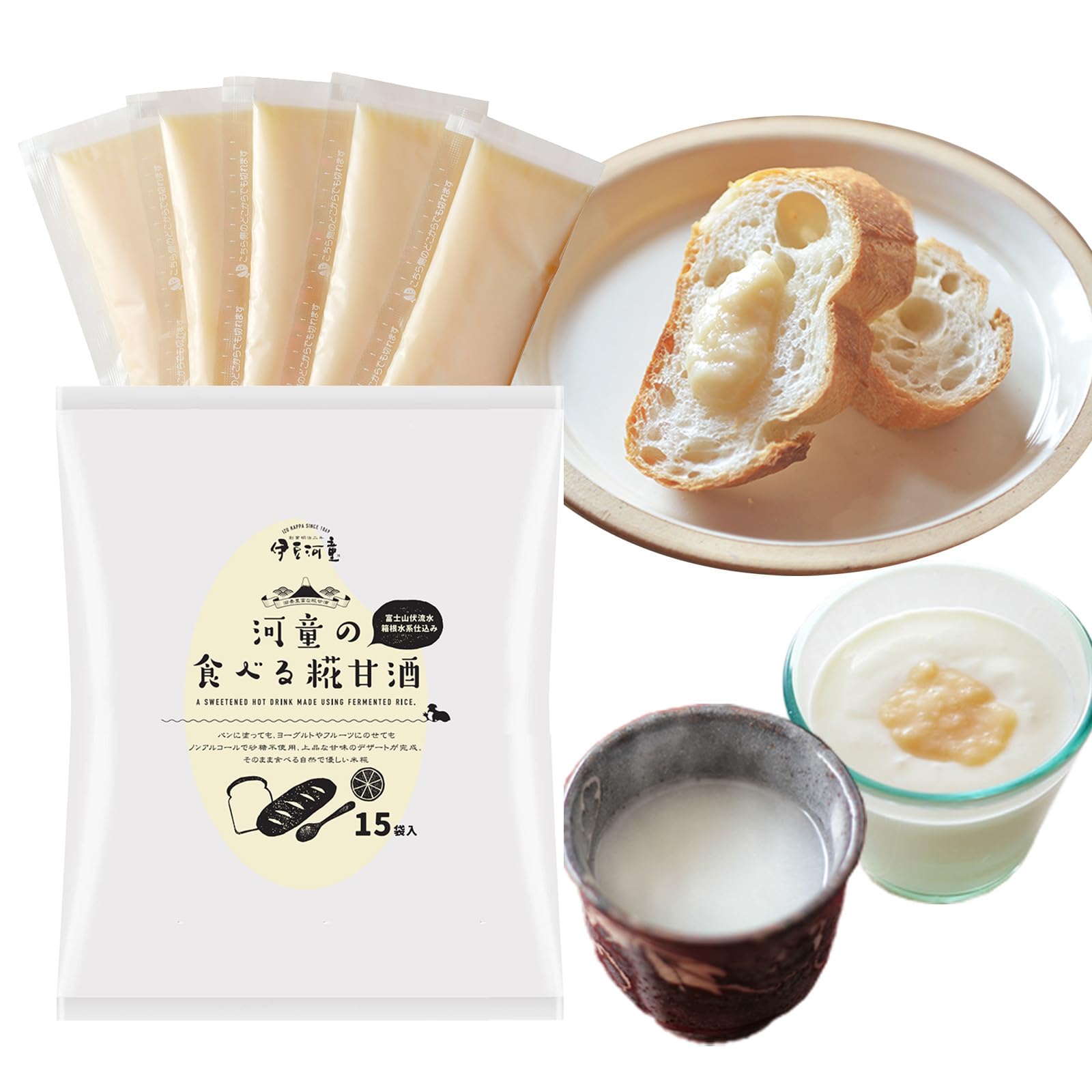 【Izukappa froｍ Japan】Taberu-Kouji Amazake 30g x 15 pieces Non-Sugar, Non-Alcohol, Low Calorie Koji Amazake, Concentrated Amazake, Compact Size, Easy to Carry. Made in Japan