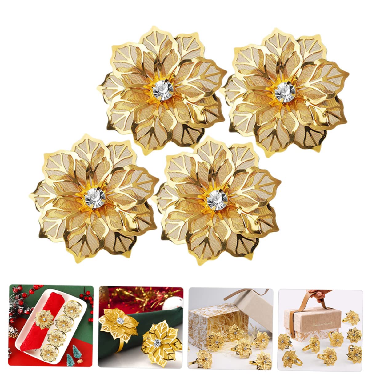TOPBATHY 20piezas Aros De Servilleta De Inoxidable Diseño De para Bodas y Soporte Decorativo para Mesa