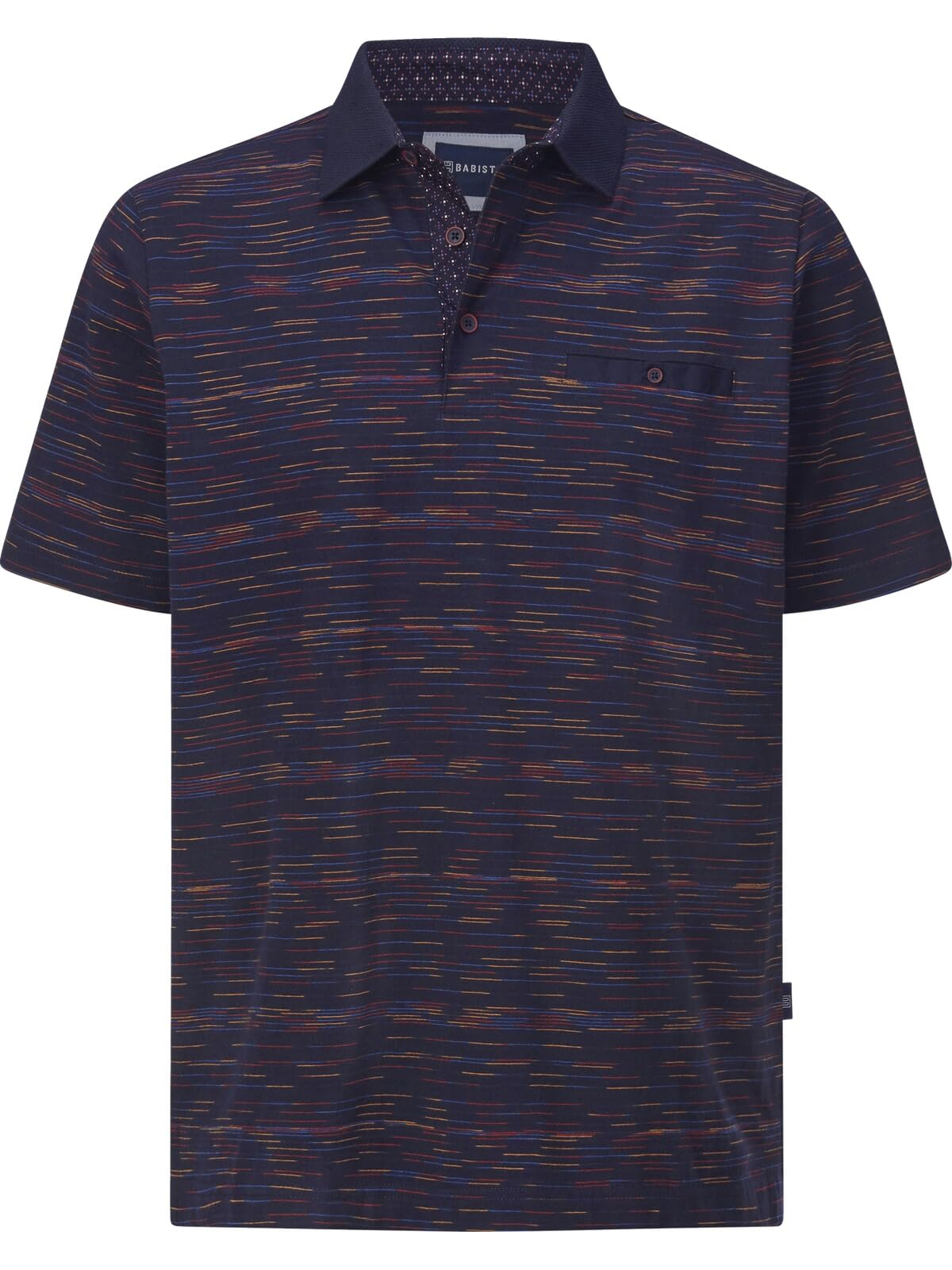 BABISTA Herren Poloshirt Orvento | mit Polokragen – dezentes Muster, Brusttasche, 100% Baumwolle, sportlich-eleganter Freizeit-Look, bequeme Passform bis 5XL