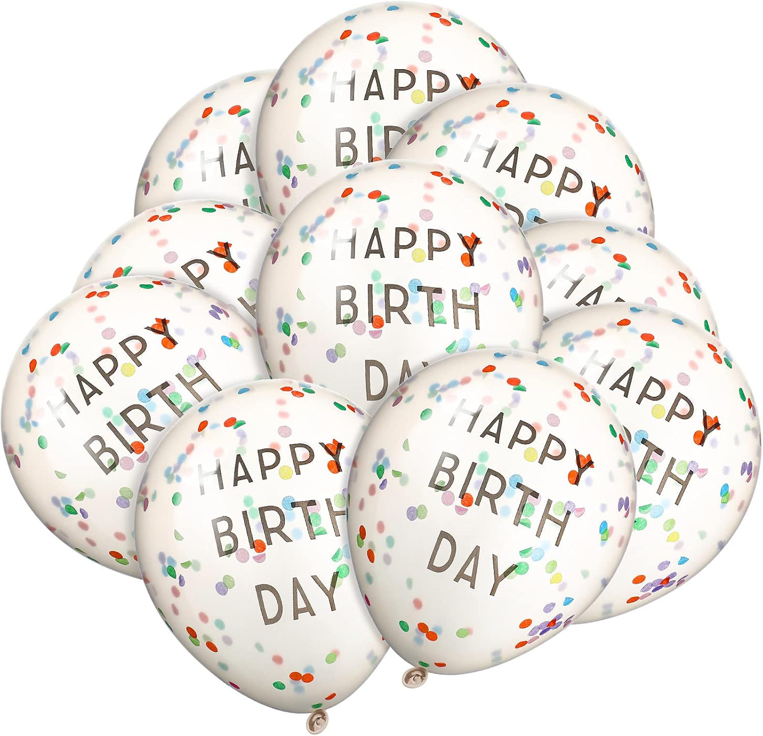 10 Pieces 12 Inches Jumbo Confetti Balloons Birthday Confetti Balloons Latex Confetti Balloons Transparent Confetti Balloons Confetti Balloon Rainbow for Baby Shower Birthday Party Supplies, Tropical