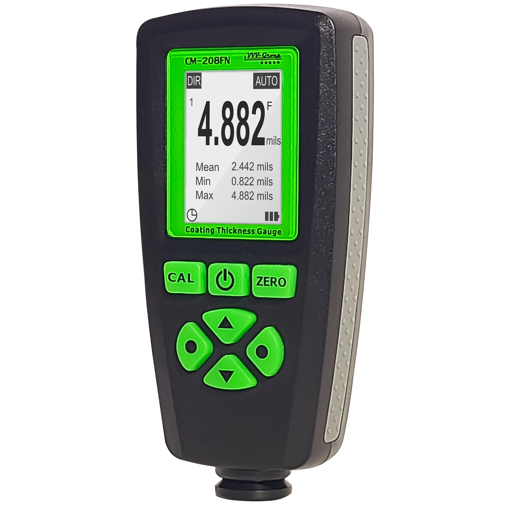 Digital Coating Thickness Gauge CM-208FN / Automatic Thickness Paint Meter for Steel and Aluminum with Resolution 0.001mils /0.1um (Fe/Al)