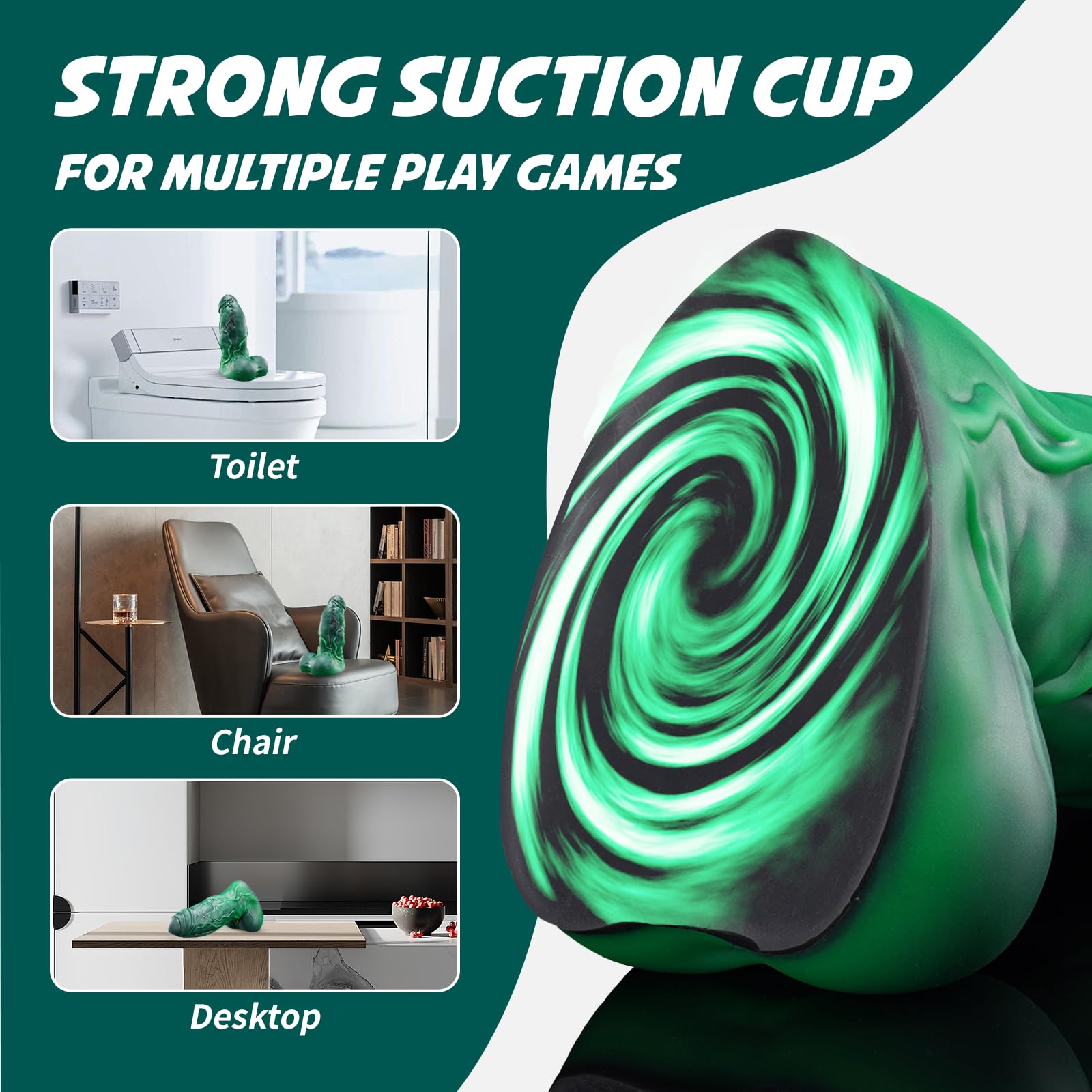 Nothosaur Banner 8.2 Inch Fantasy Dildo Luminous Realistic Monster Dildo with Friction Wave Points with Strong Suction Cup for G-Spot, Prostate, Vagina, Sex Adult Toys for Men Women and Couple: 2X-Large Gitd Green