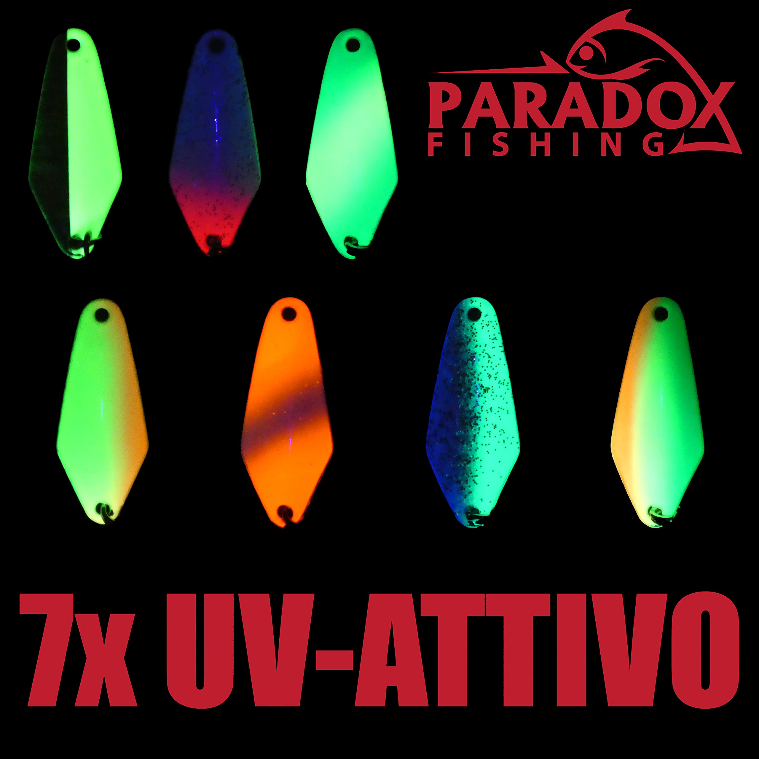 Paradox Fishing Set di esche per trote e trote, con scatola, per trote, pesca, trote, trote, spoon trote