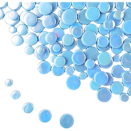 1.1lb Iridescent Glass Mosaic Mesh Tiles for Creative DIY Craft