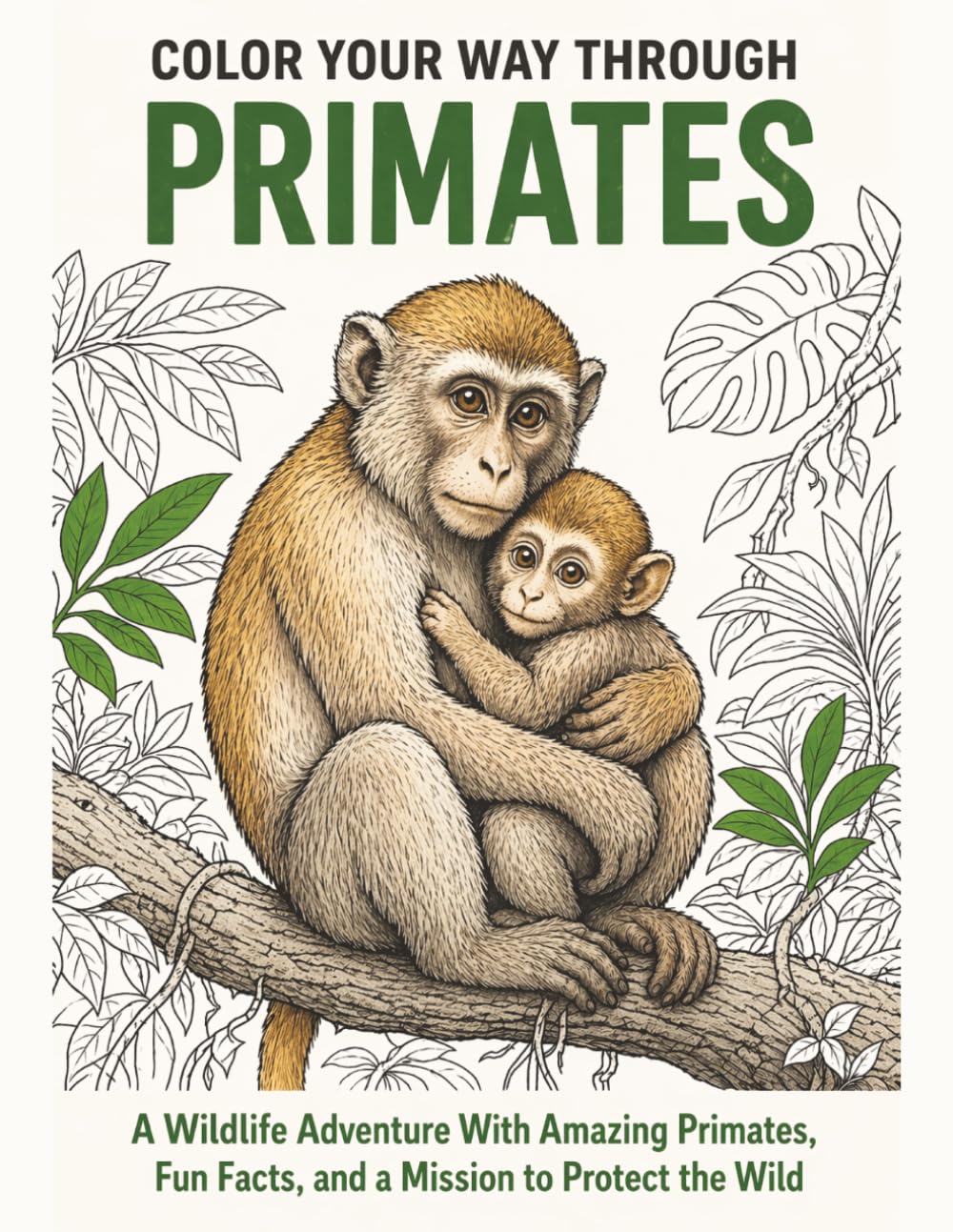 Color Your Way Through Primates: A Wildlife Adventure With Amazing Primates, Fun Facts, and a Mission to Protect the Wild