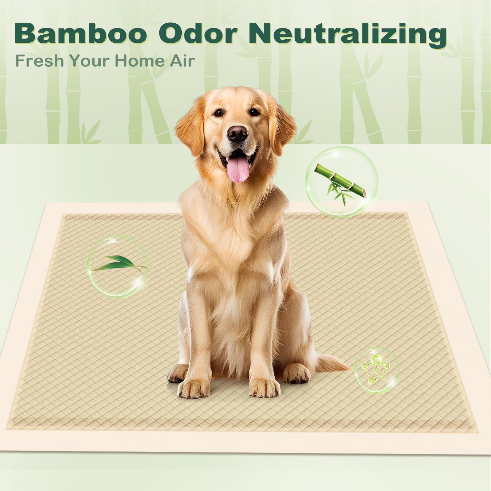 MIZOK Almohadillas de bambú para perros de 28 x 34 pulgadas, 100 unidades