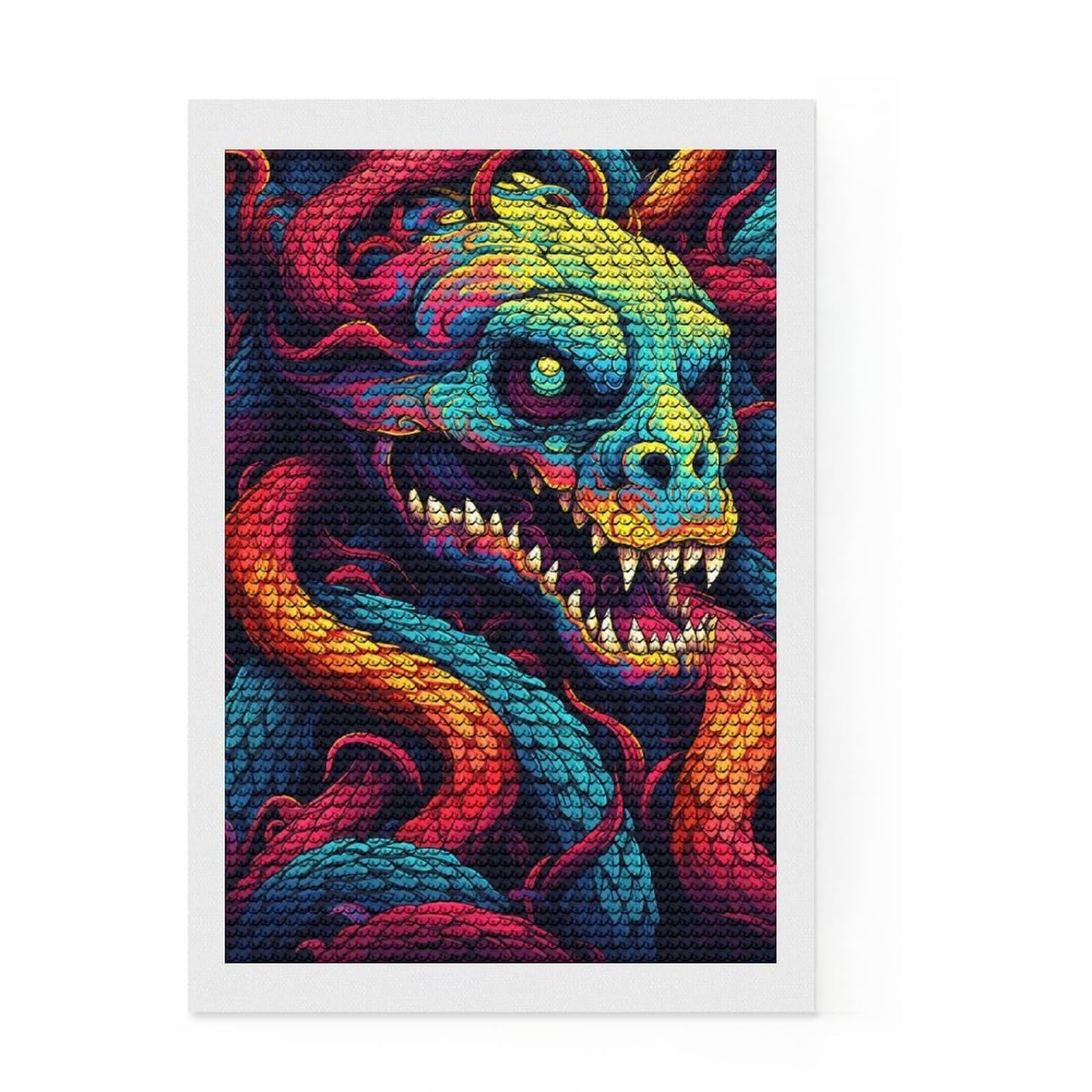 Junmoney Chaos Serpent Diamond Art Kit 8"x12", for Women, Full Kit Included, Boho Decor, Birthday Gift, Creative Leisure Activity