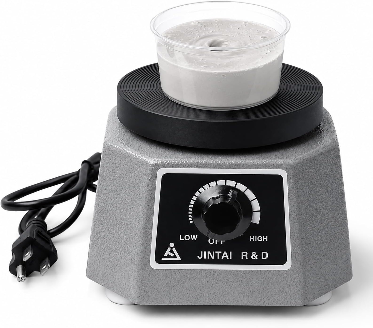 Lab Vibrator 4" Round Shaker Oscillator Gypsum Mixing Machine,Roundness Vibrador Laboratory Tool Equipment 100W Plaster Vibrator Plate