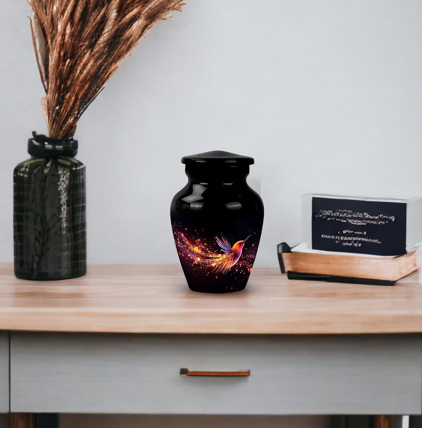 Colorfull Bird Sparrow Urns for Human Ashes - Little Cremation Keepsakes - Tiny Cremation Urn Human Ashes - Small Memorial Ashes Urn - Mini Urn for Ashes for Women and Men (Size- 3Inch)