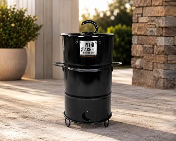 Pit Barrel Cooker Classic Package - 18.5 Inch Drum Smoker | Porcelain Coated Steel BBQ Grill | Includes 8 Hooks, 2 Hanging Rods, Grill Grate and More