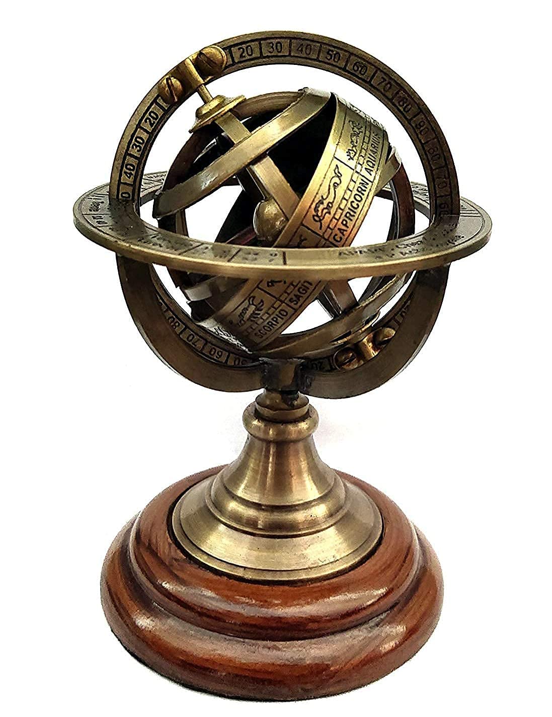 NORVILLE® Vintage Antique Brass Globe Armillary (Rashi) Sphere Astrolabe Nautical Tabletop Globe for Home & Office Decoration Best Gifts By Venus mart (B0B9HVJH5K) Amazon Price History, Amazon Price Tracker