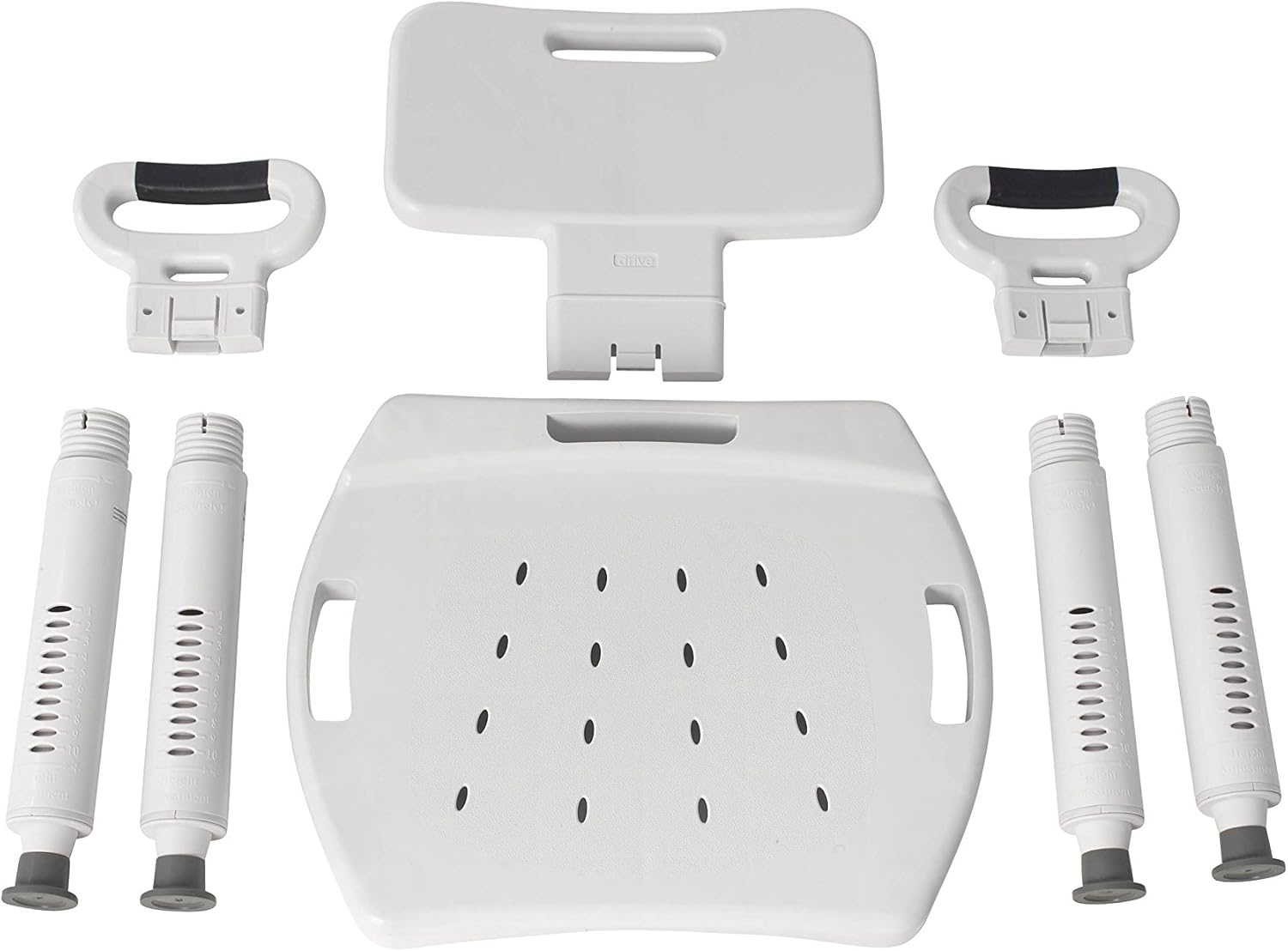 Drive Medical RTL12505 Handicap Bathroom Bench with Back and Arms