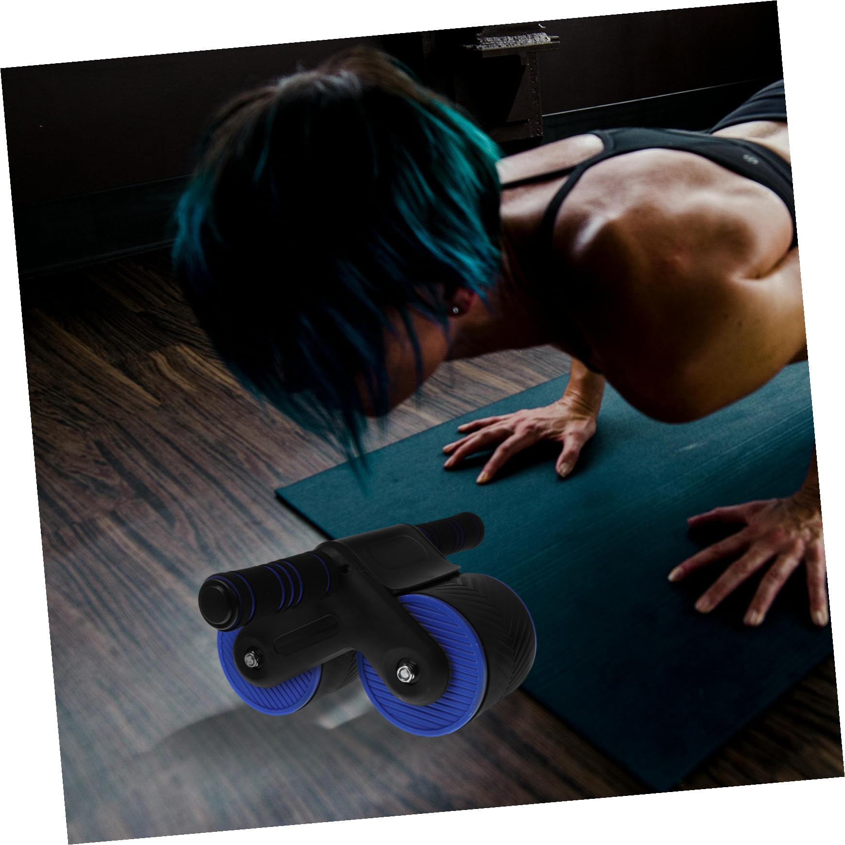 Rueda Abdominal Automática con Rebote Rodillo Ab Antideslizante con Soporte para Móvil y Almohadilla para Rodillas Equipo Ligero y Desmontable para Entrenamiento Color Aleatorio
