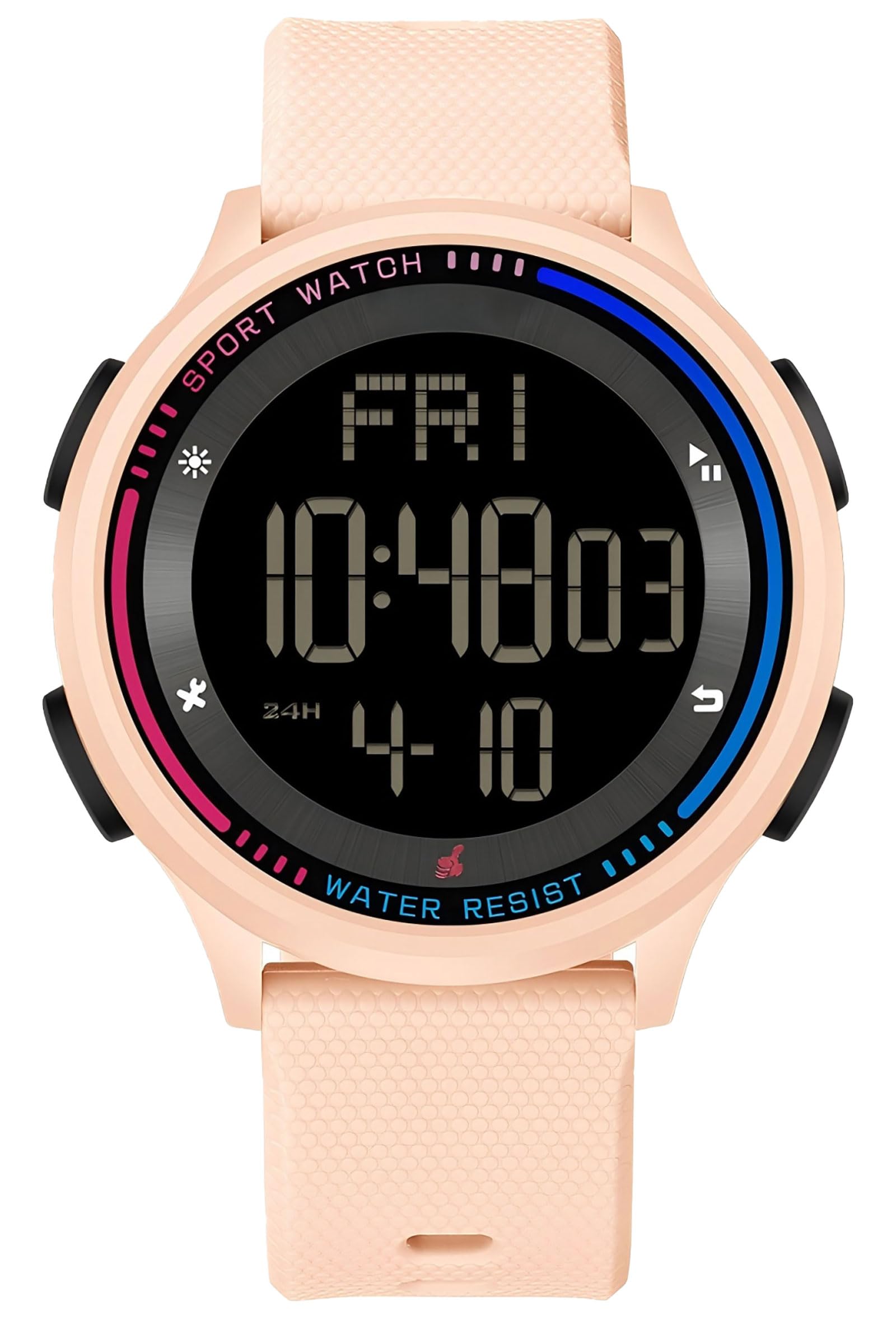 findtime Digital Damenuhr mit 5ATM Wasserdicht Dualzeit Coun