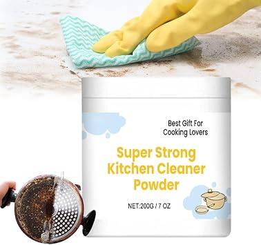 Super Strong Kitchen Cleaner Powder,Heavy Kitchen Duty Degreaser, 2024 Powerful Kitchen All-purpose Powder Cleaner Stainless Steel Cleaning,Powerful Kitchen all Purpose Powder Cleaner-7OZ 1PCS