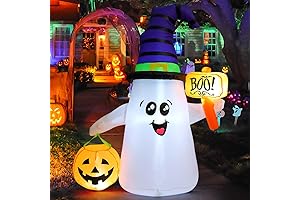 5 FT Halloween Inflatable Ghost Outdoor Decorations Bluey Blow Up Cute Wizard...