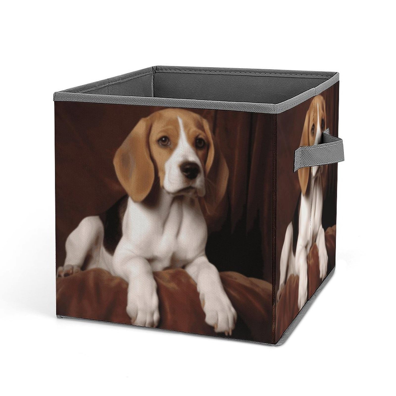 JTREHY Ovely Pet Dog Beagle Storage Bins Sturdy Large Capacity Folding Sorting Boxes Convenient Stable Storage Box Collapsible Fabric Storages Cubes Organizer with Handles