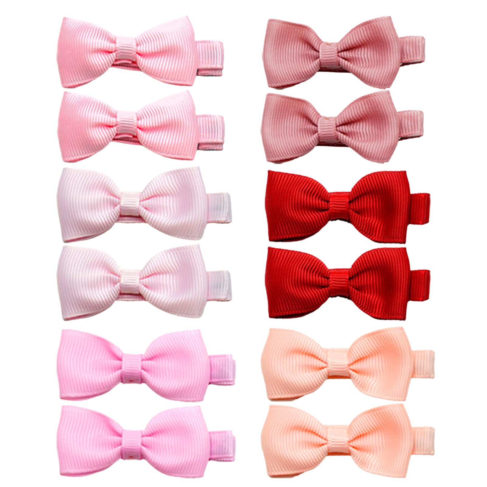 12 Pcs Baby Girls Pink Bow Hair Clips, Girls Hair Clips for Fine Hair Small Toddler Girls Baby Bows