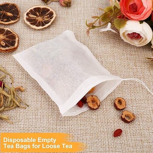 Miniatura 5 de BetyBedy bolsas desechables para filtrar té de material seguro y natural capacidad para 1 taza set de 100 unidades Blanco