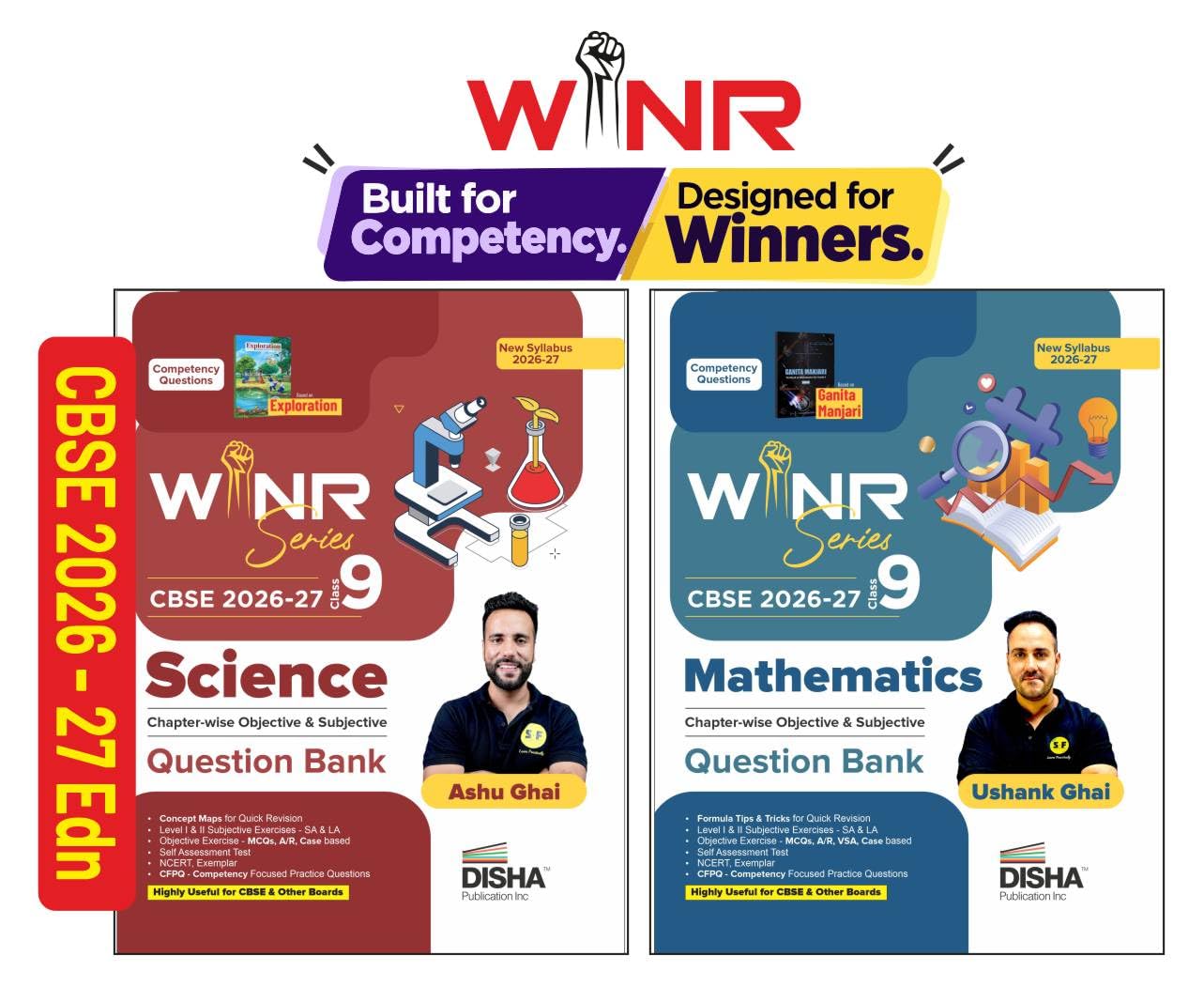 Combo (2 Books) WINR Series CBSE 2026-27 Class 9 Science & Mathematics Chapter-wise Objective & Subjective Question Bank | One-shot solution for 2027 Exam | Fully Solved