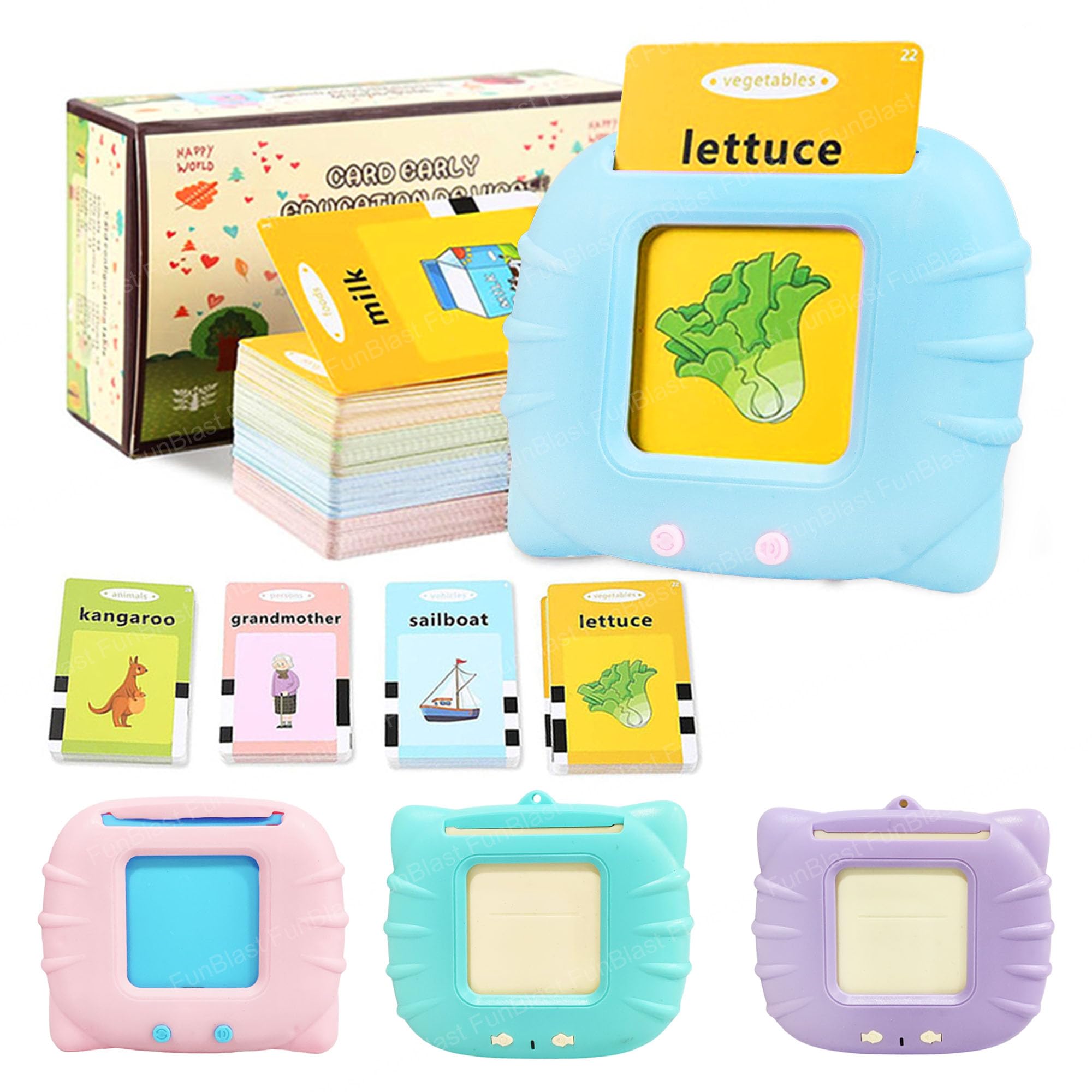 FunBlast Talking Flash Cards, Learning Toys for Kids, Talking English Flash Cards, Learning Interactive Educational Toys for 2-4 Year Old Boys, Return gifts-112 Double Sided Card (Random Color) (B0D3XQ6388) Amazon Price History, Amazon Price Tracker