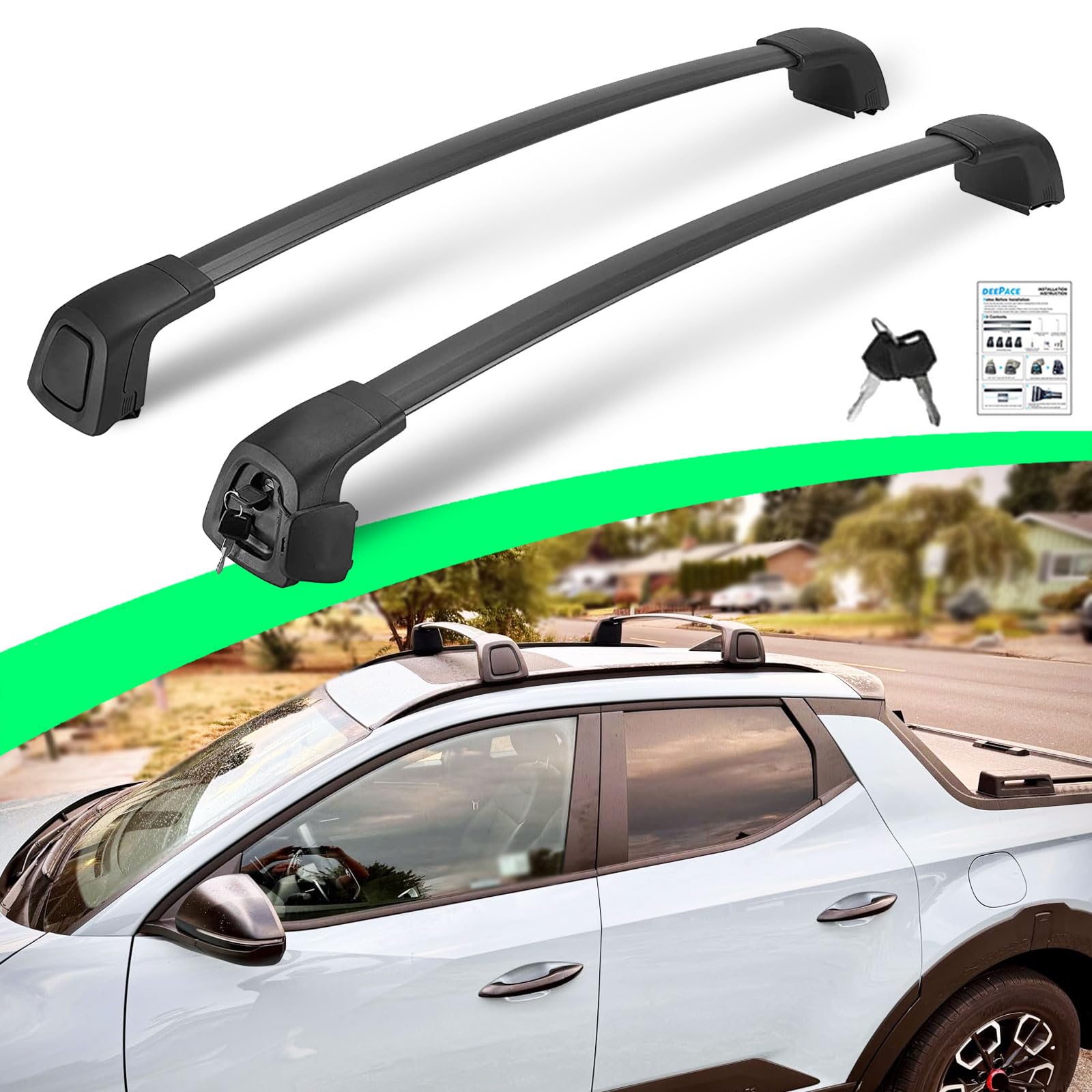 Silent Lockable Cross Bars Roof Racks for Hyundai Santa Cruz 2022