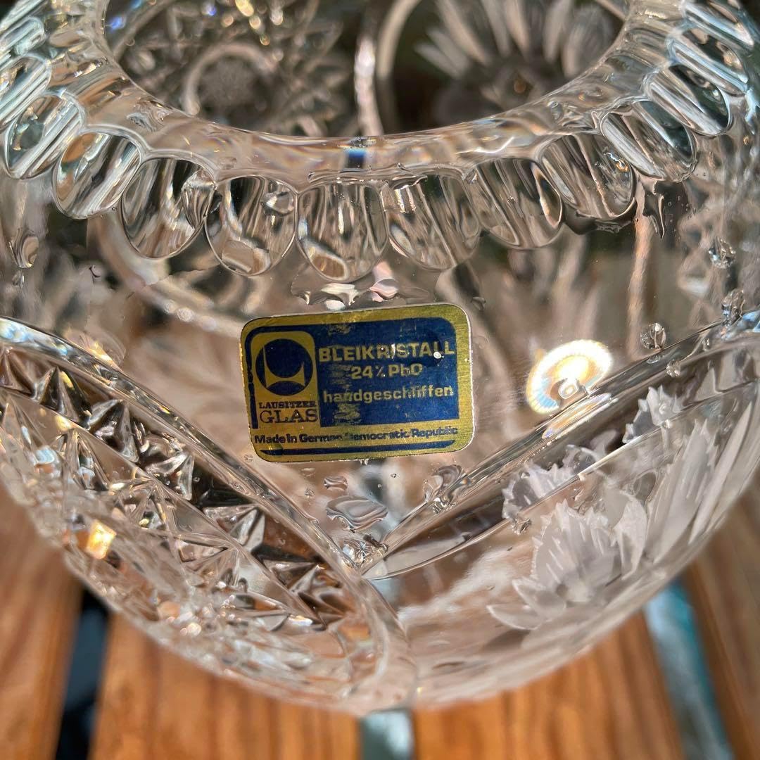 旧東独製 LAUSITZER CRYSTAL ブレイクリスタルフラワーベース