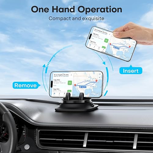 Miniatura 7 de OMOTON Soporte giratorio de 360 para teléfono celular, soporte de teléfono celular con resorte ajustable, soportes delanteros y traseros ajustables