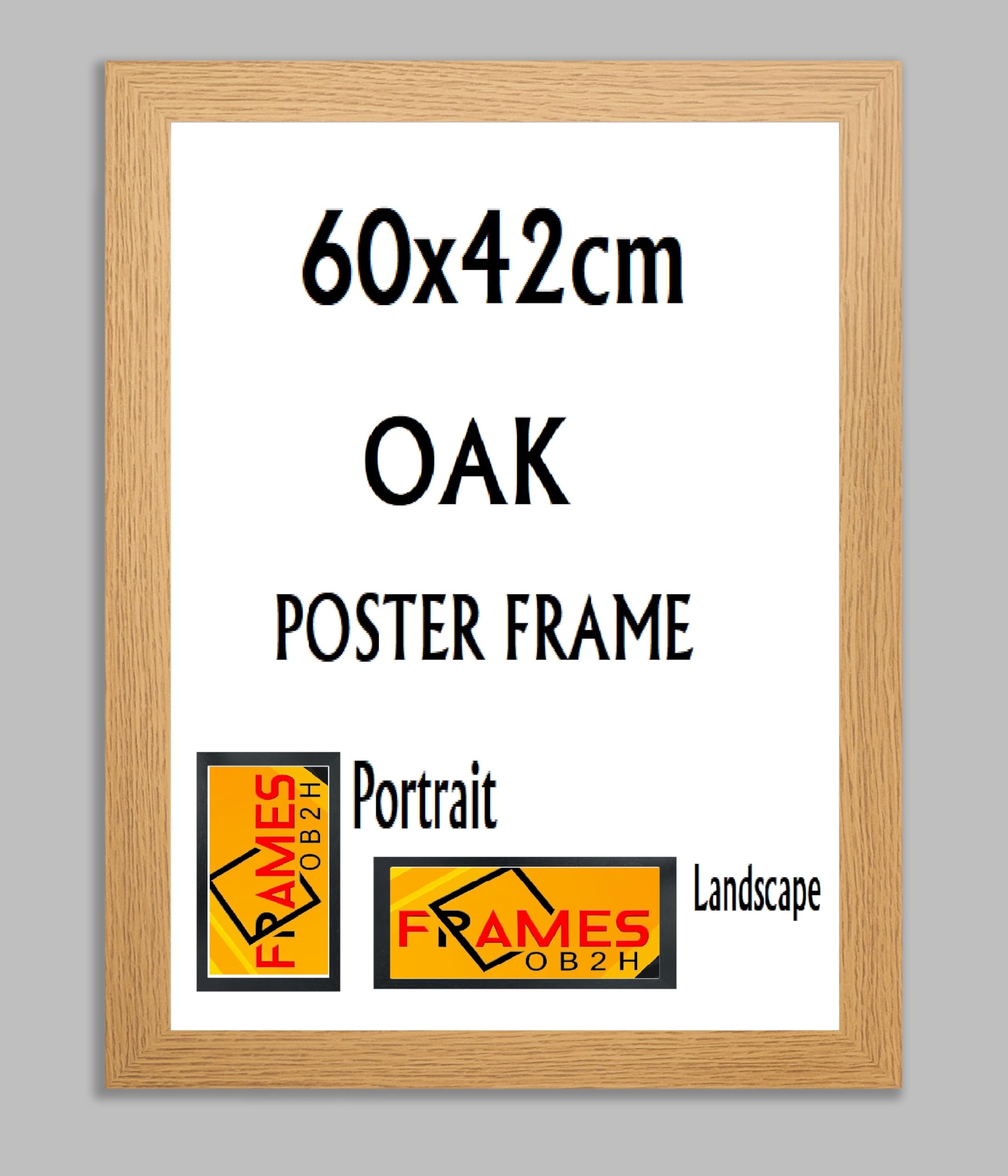 Black,Oak, Photo,Picture,Poster Frames, Portrait and Landscape Shatterproof Acrylic Glass Wall Hanging Frames (Oak, 42x60cm)