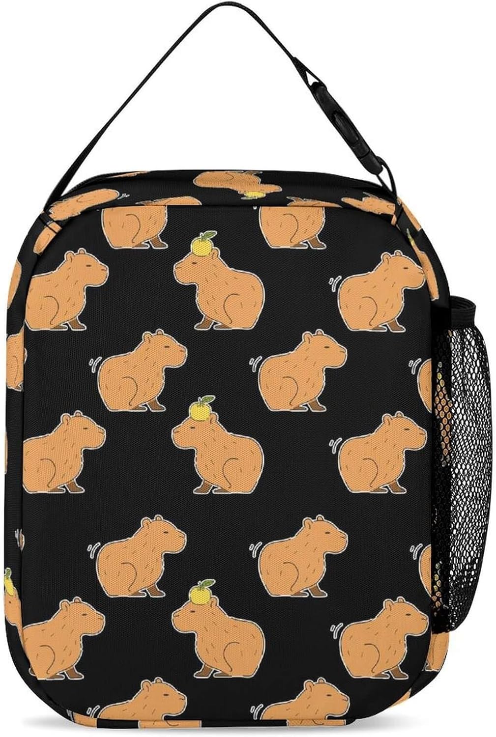 Capybara Backpack with Lunch Box & Pencil Case, 16 Inch Cute Capybara Themed Bookbag, Adjustable Lightweight Large Capacity, Colorful Capybara Backpack Set for Kids Girls Boys School