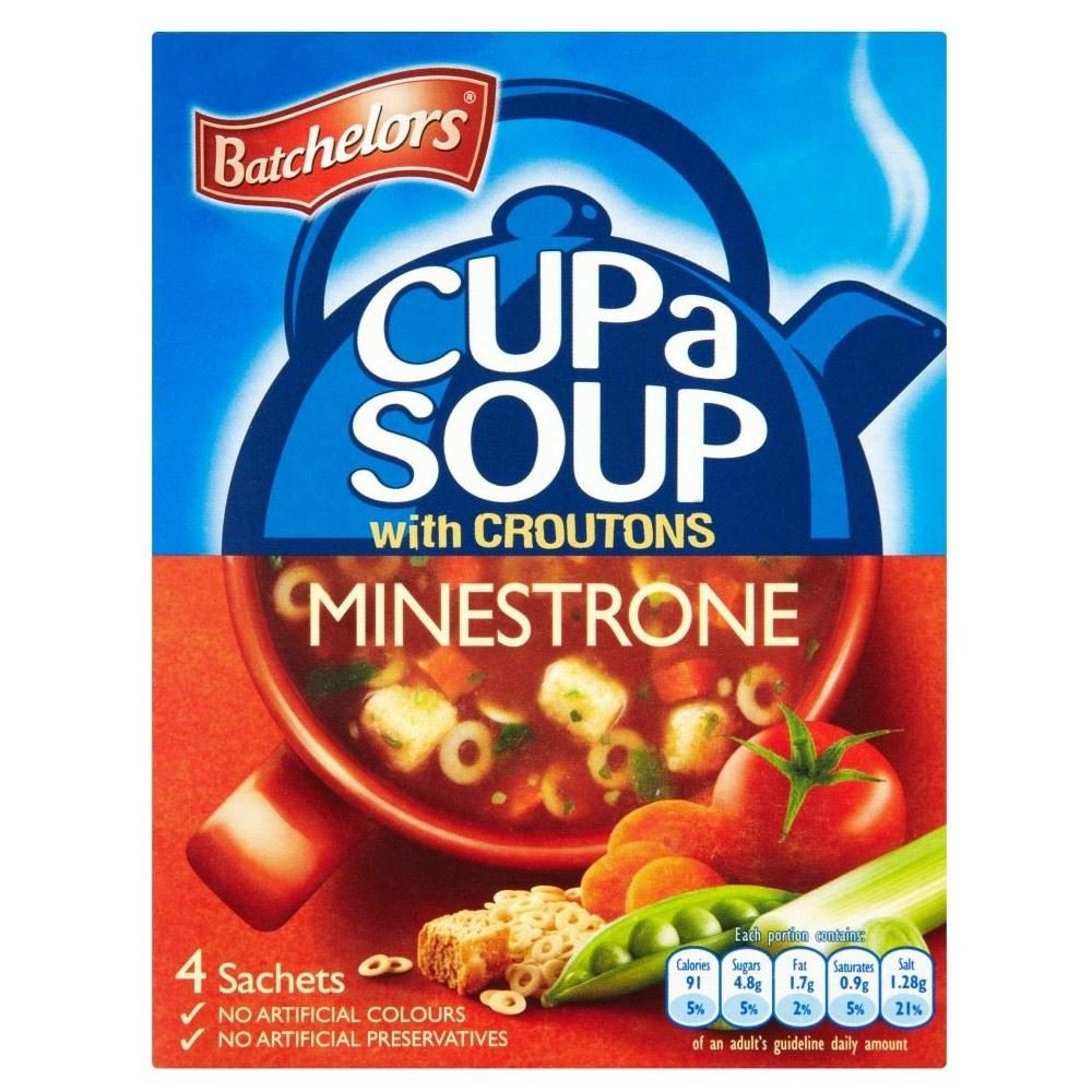 Batchelors Taza De Sopa Minestrone Con Migas De Pan 94g Paquete de 6