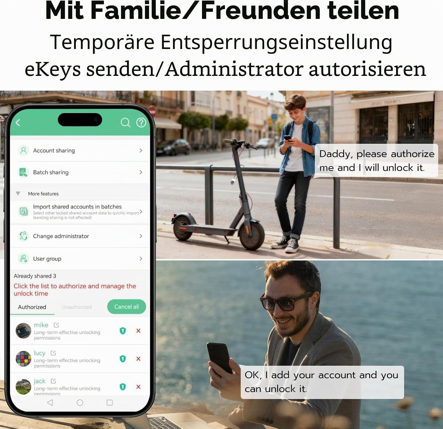 elektronisches Kabelschloss eLinkSmart Fahrradschloss Fingerabdruck mit Fingerabdruck/Telefon-App: 38CM Länge wasserdicht schlüsselloses Kabel-Schloss
